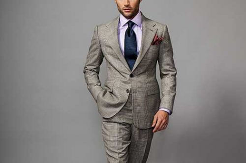 Penn Badgley modeling a Brooklyn Robinson suit