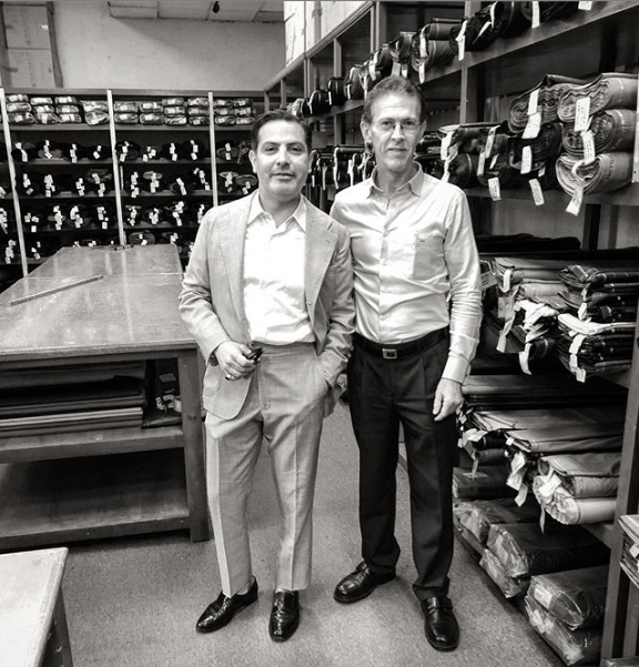 Very nice chatting with Rogelio this am @casa.cuesta Good knowledge of craft ,Great selection of Wools , canvas, and linings here in Mexico City in business 100 years