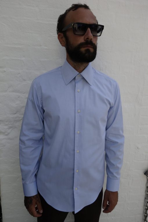 Light blue Pinpoint Oxford Spread collar shirt