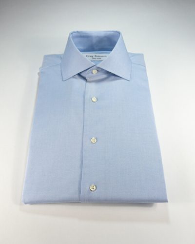 Light blue Pinpoint Oxford Spread collar shirt