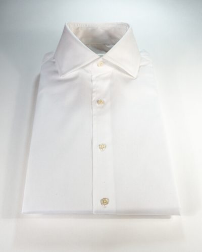 White Pinpoint Oxford Spread collar shirt