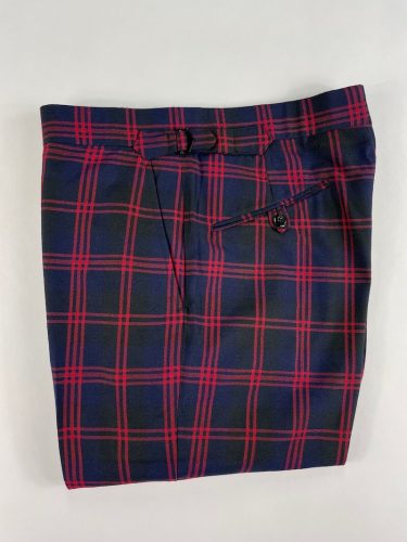 Navy and red plaid dress pants