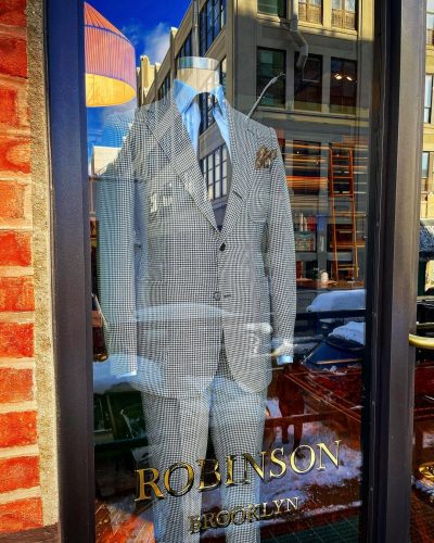 Full suit in the storefront window